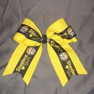 Homemade Pittsburg Steelers hair bow